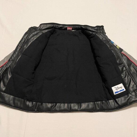 Disney Lightning McQueen Faux Leather Kids Boys Jacket Size Medium - Picture 12 of 16